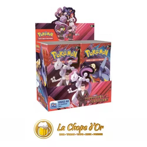 Lot de 5 boosters Pokémon Rivalités Destinées – 10 cartes par paquet, 50 cartes officielles à collectionner